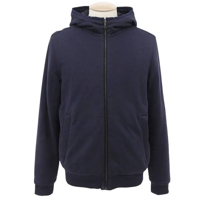 Prada Logo Reversible Hoodie #M Navy in Navy from VINTAGE QOO TOKYO