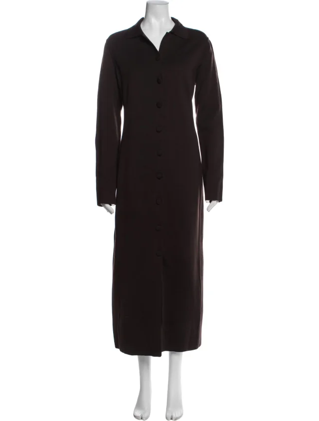 The Row Wool Long Dress w/ Tags in brown|red Wool from The RealReal
