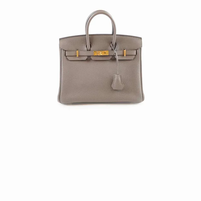 Hermès Birkin 25 Togo Gris Etain - Y Stamp in Taupe Togo leather from The Purse Affair