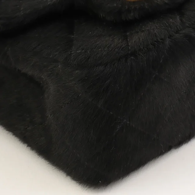 Circa 1992 Chanel CC Turnlock Mini Handbag in Black Calf Hair in Black from VINTAGE QOO TOKYO, photo 8 of 10