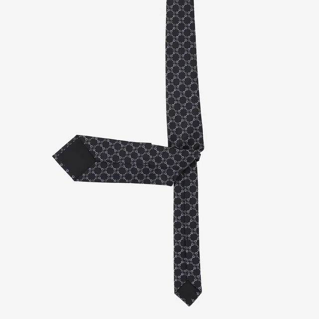 Gucci Jacquard Silk Morsetto Print Necktie — Black Neckties in Black Silk from HEWI