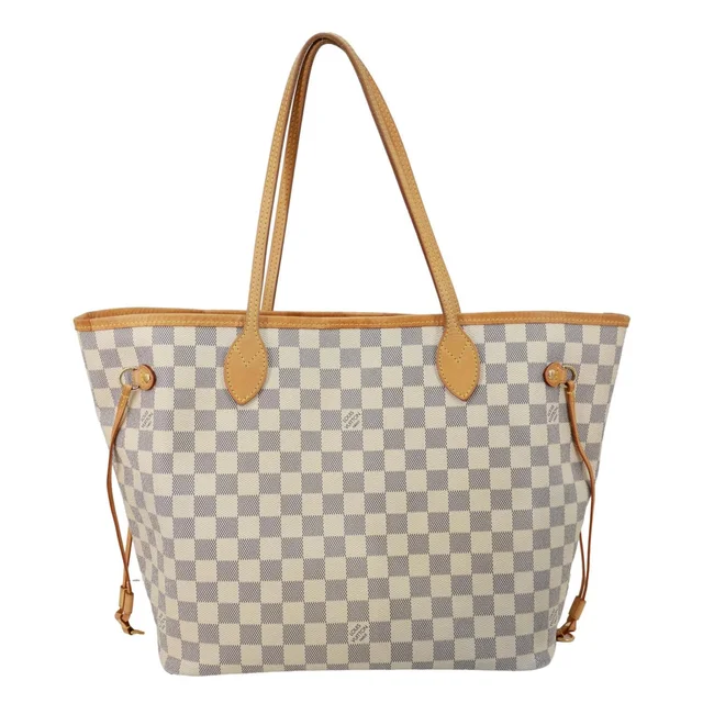 Louis Vuitton Neverfull MM Damier Azur Shoulder Bag White in White Coated canvas from Dallas Designer Handbags
