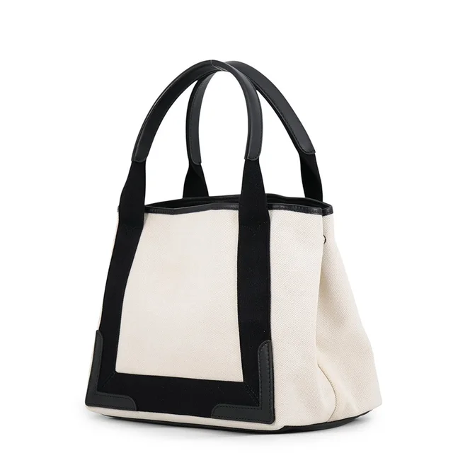 Balenciaga Navy Kabas Natural/Black339933 Canvas Leather Size S in Beige Canvas from GALLERY RARE, photo 2 of 3