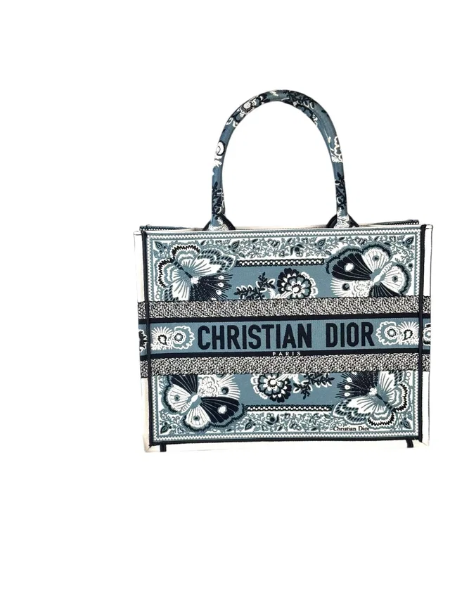 Dior Book Tote MM Butterfly in Embroidered Bandana from Luxury Promise