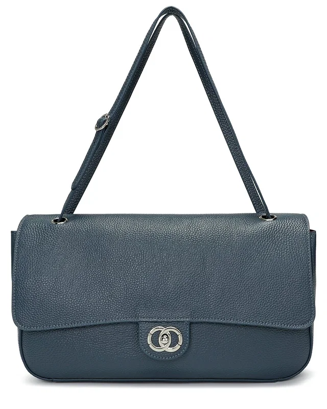 Tiffany & Fred Paris Premium Pebbled Leather Turnlock Shoulder Bag, image 1 of 1 from Rue La La