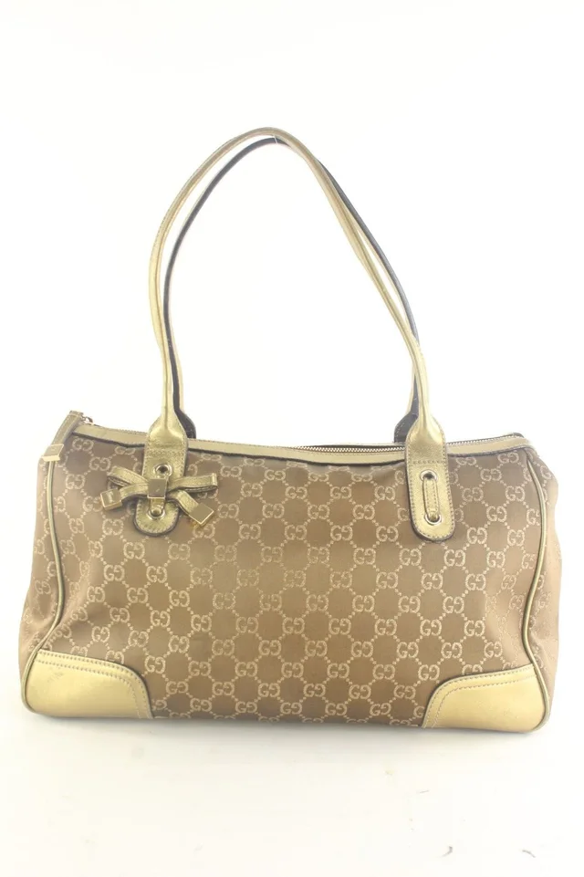 Gucci Rare Metallic Bronze Gold Shoulder Bag in Gold Leather from Bagriculture