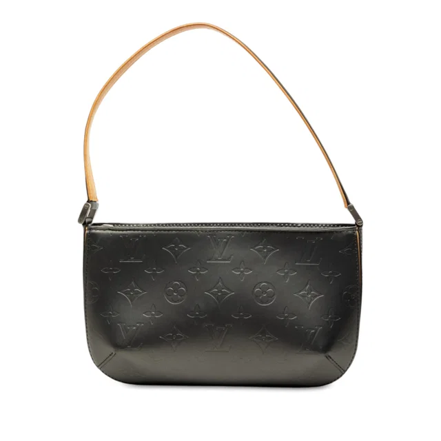 Gray Louis Vuitton Monogram Mat Fowler Shoulder Bag in Grey Leather from Designer Revival