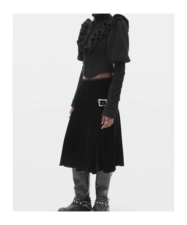 Ann Demeulemeester ruffled-detail cable-knit sweater, photo 2 of 5 from SENSER