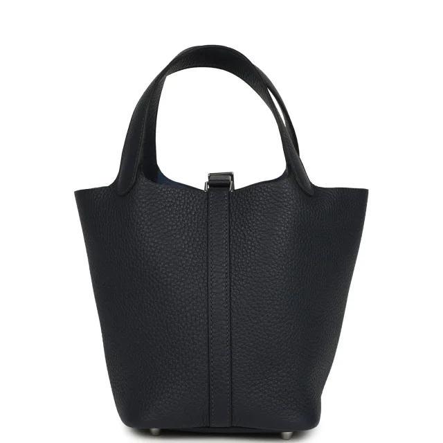 Hermès Picotin Lock 18 Bleu Nuit Clemence Palladium Hardware in Navy Clemence leather from Madison Avenue Couture, photo 4 of 8