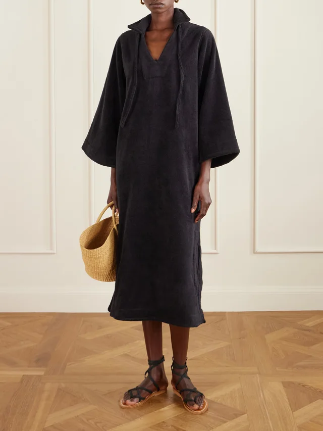 LISA MARIE FERNANDEZ Cotton-terry kaftan in Black, photo 2 of 2 from NET-A-PORTER (Canada)