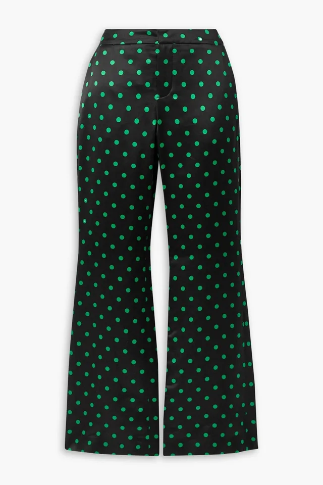 Balmain Polka-Dot Duchesse-Satin Flared Pants from THE OUTNET, photo 1 of 1