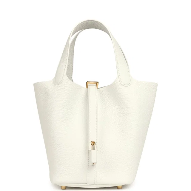 Hermès Picotin Lock 18 New White Clemence Gold Hardware in White Clemence leather from Madison Avenue Couture