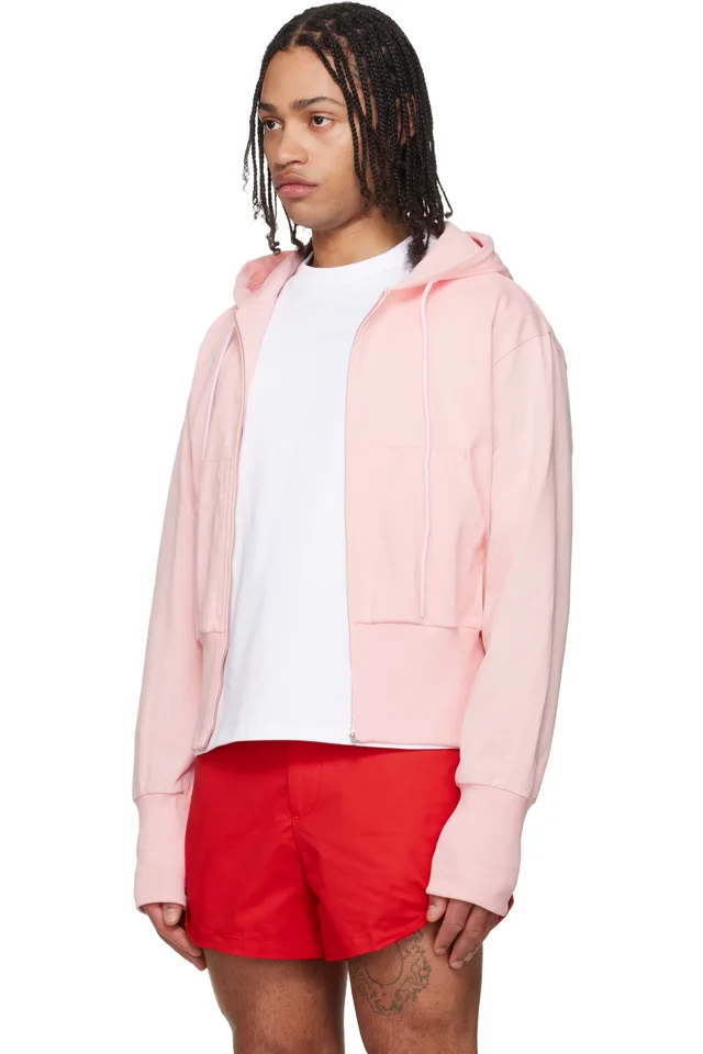 LII Pink Wide Band Zip-Up Hoodie, photo 4 of 5 from SSENSE