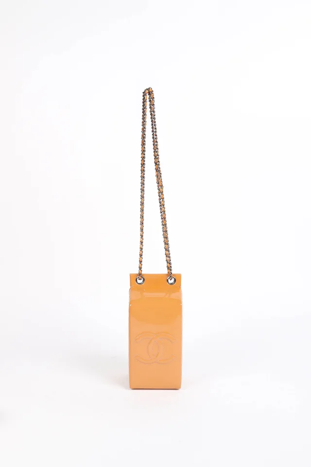 2014 Chanel Caramel Patent Leather Milk Carton Crossbody Bag in Patent leather from Break Archive