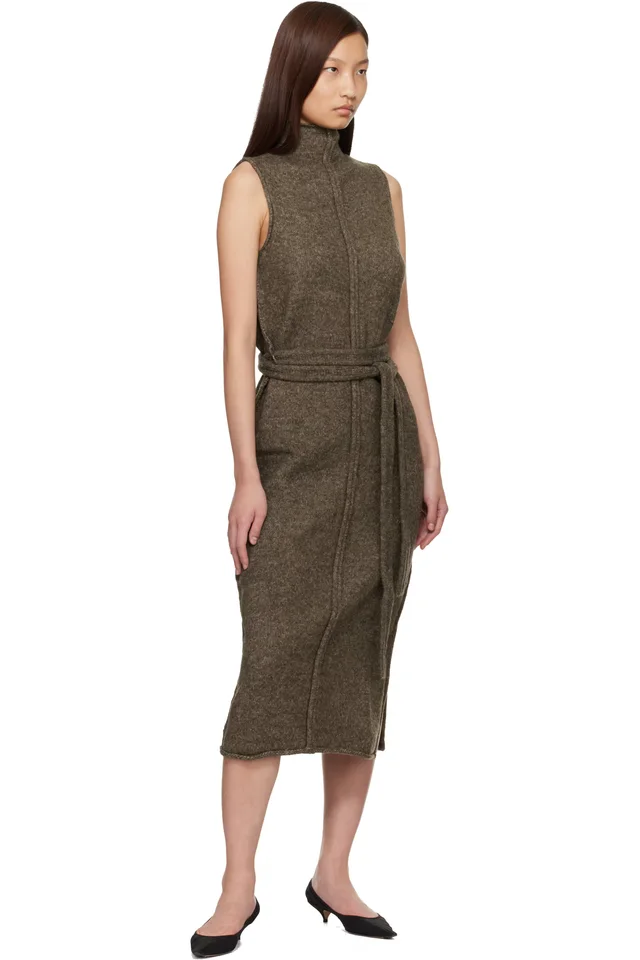 Brown Proenza Schouler White Label Zola Knit Midi Dress, photo 4 of 4 from SSENSE