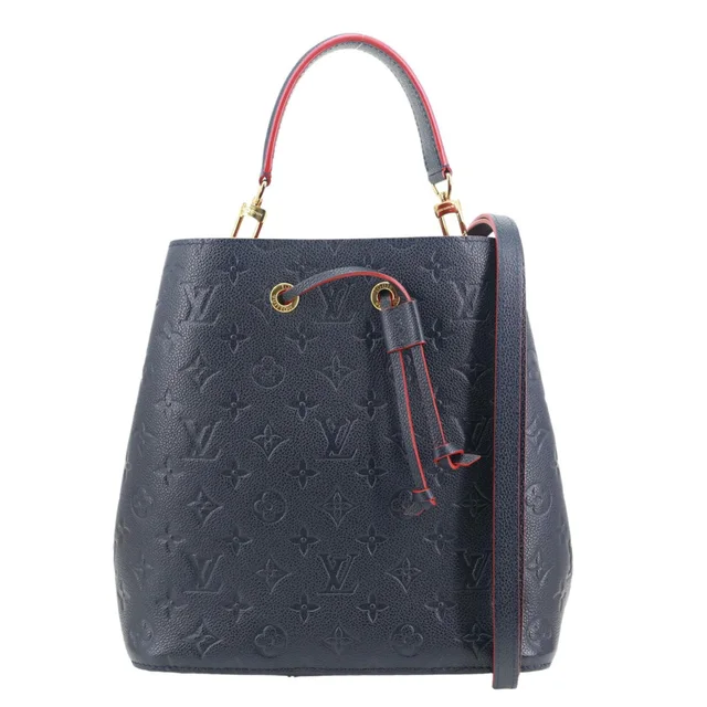 Louis Vuitton NeoNoe MM Monogram Empreinte Leather Shoulder Bag Navy Blue in Navy Leather from Dallas Designer Handbags