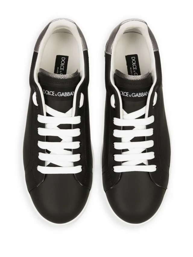 Dolce & Gabbana calfskin nappa Portofino sneakers in Black, photo 4 of 4 from FARFETCH