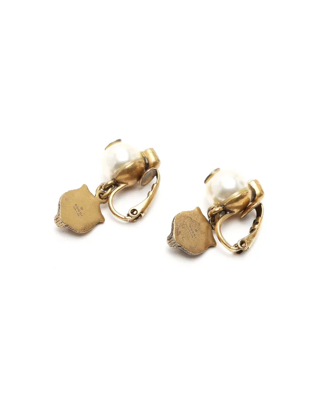 Gucci Lion Head Pearl Earrings from A Retro Tale, photo 3 of 3
