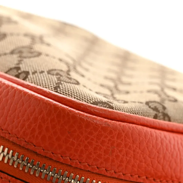 Gucci Monogram Dollar Calfskin Mini Bree Messenger Bag Beige Ebony Sun Orange in Beige Calfskin from FASHIONPHILE, photo 13 of 13