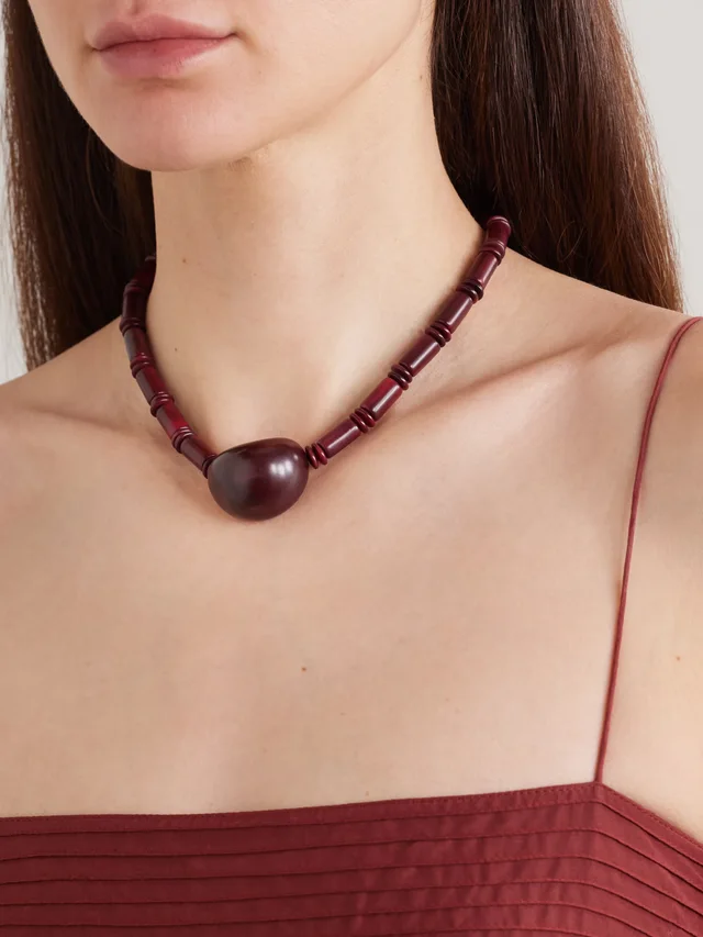 HUNTING SEASON The Choker tagua and leather necklace in Red, photo 2 of 2 from NET-A-PORTER (Canada)