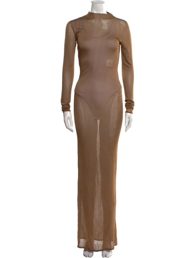 Saint Laurent Mock Neck Long Dress from The RealReal
