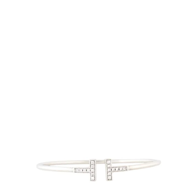 Tiffany & Co. T Wire Diamond 18k White Gold Bracelet from Luxe.It.Fwd