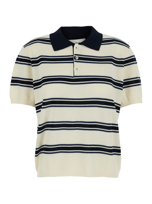 DUNST multicolor Polo shirt with button closure and short sleeves in cotton for women in Multicolor 100% Cotton, photo 2 of 6 from Gaudenzi Boutique