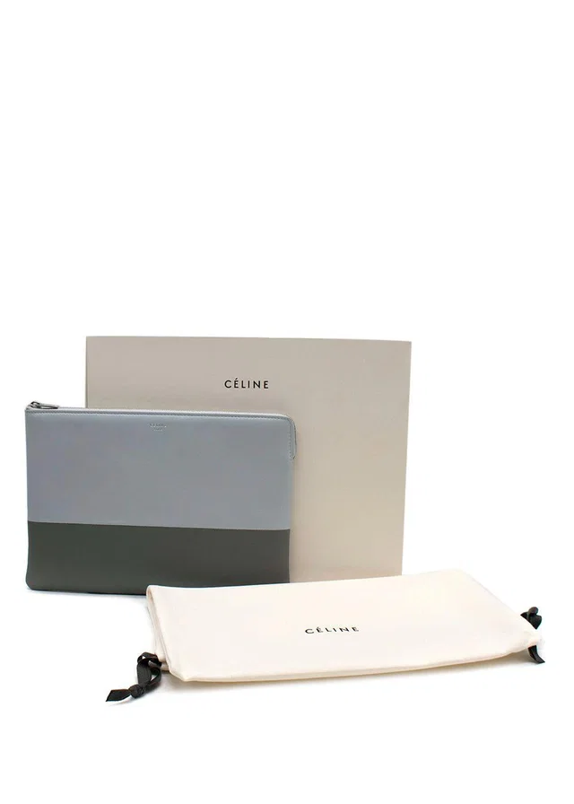 Celine Bi-Colour Blue Pochette in Blue Leather from HEWI
