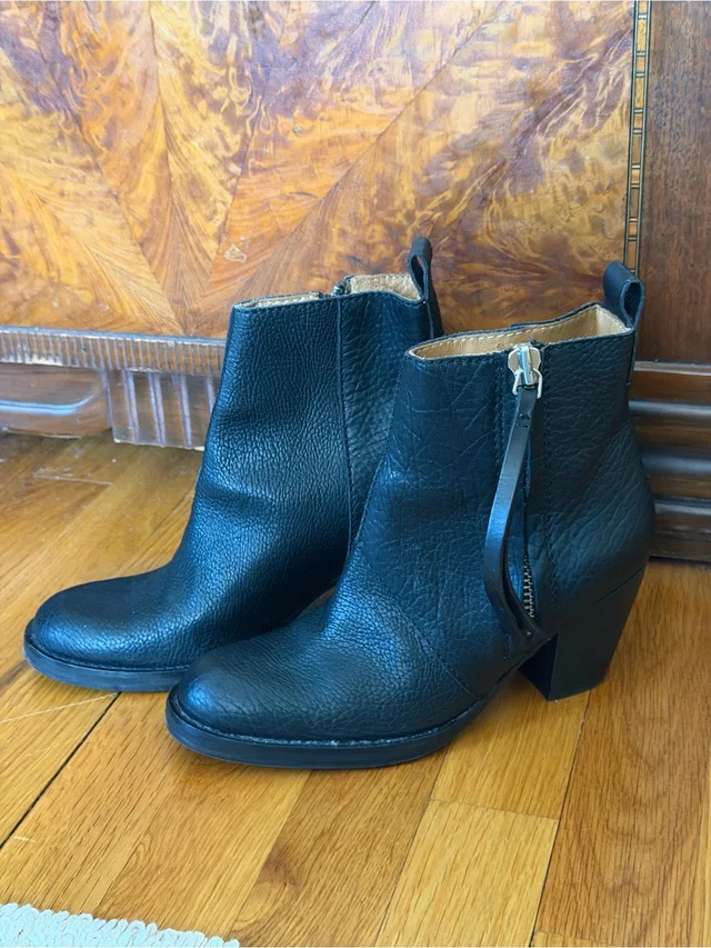 Acne Studios Leather “Pistol” Ankle Booties With Side Zip Detail Sz 36 in black Leather from Poshmark