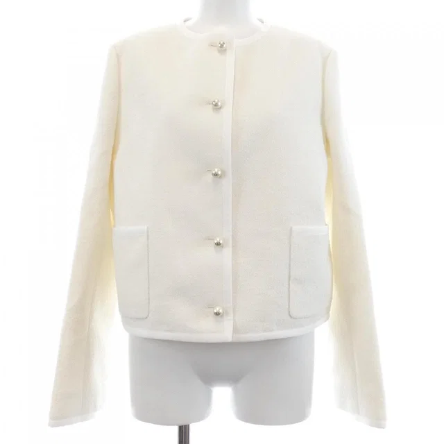 Dior Collarless Jacket White in White from The Reluxe