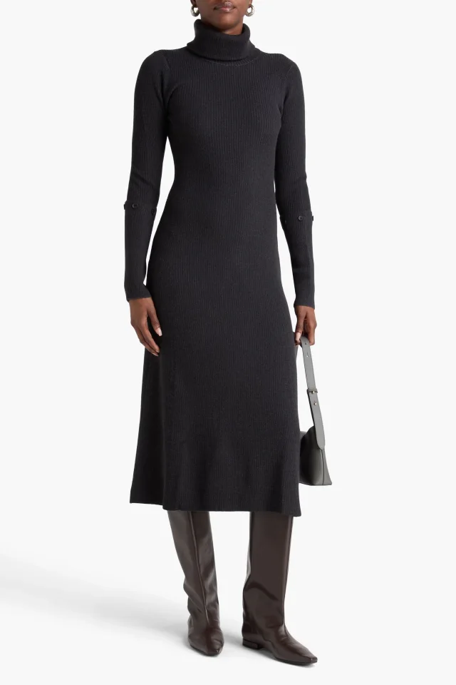 Proenza Schouler Ribbed-Knit Turtleneck Midi Dress, photo 2 of 4 from THE OUTNET