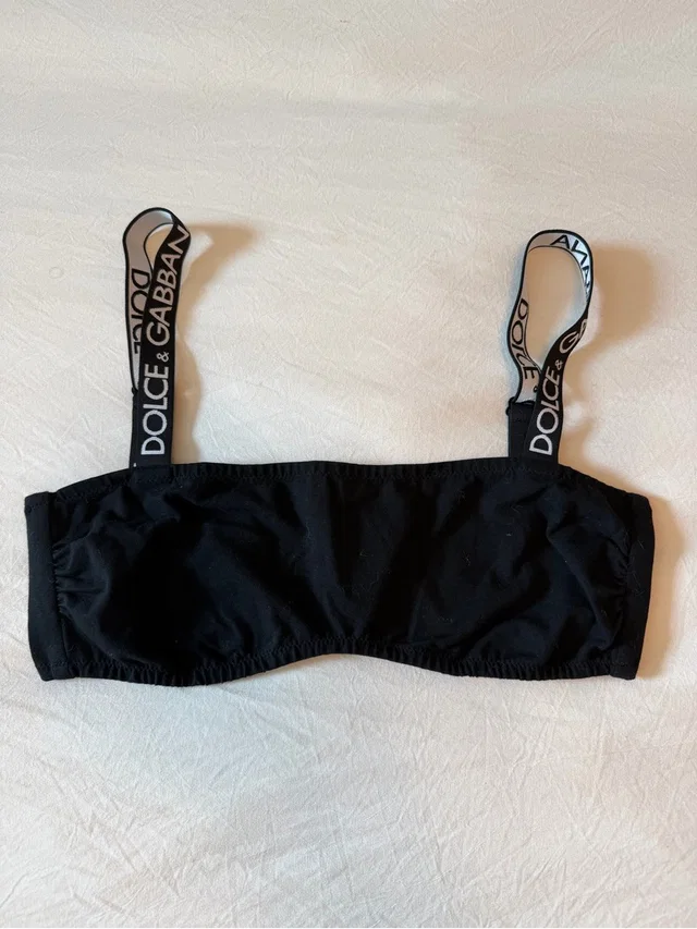 Dolce & Gabbana Bandeau With Branded Straps in black from Poshmark
