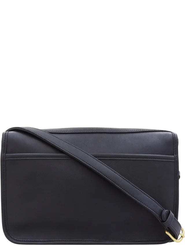 Coach Logo Charm Shoulder Bag - Navy in Navy Leather from VINTAGE QOO TOKYO, photo 2 of 3
