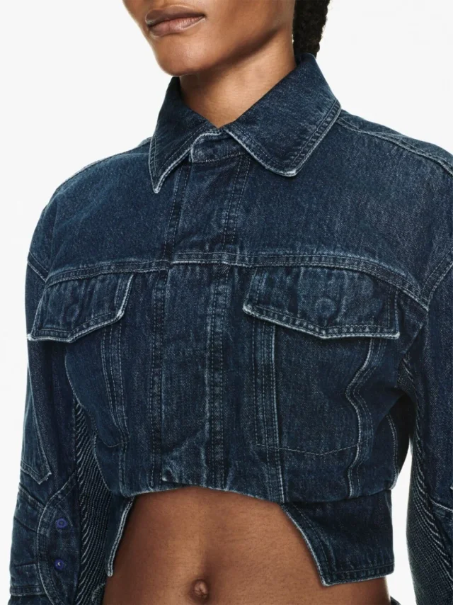 Off White Cropped Denim Jacket, photo 2 of 5 from Balardi