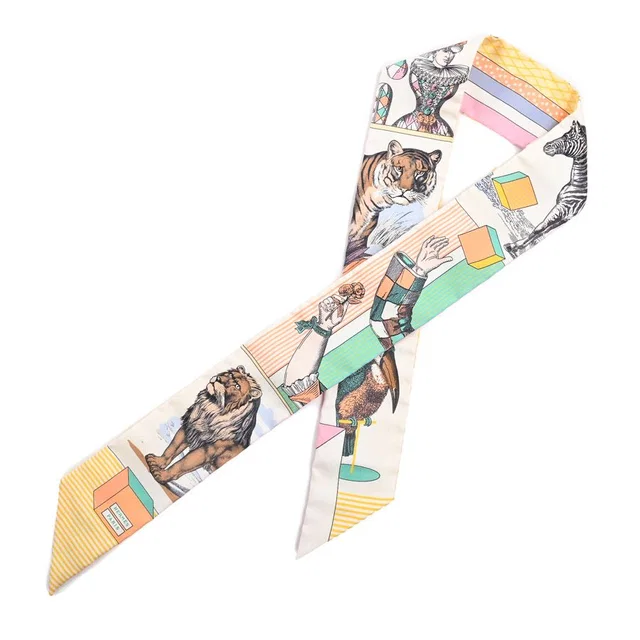 Hermès Scarf Twilly Scarves Cream in White Silk from The Reluxe