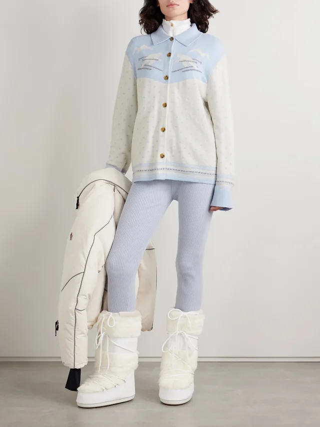 GUEST IN RESIDENCE Downhill wool and cashmere-blend jacquard cardigan in Blue, photo 2 of 2 from NET-A-PORTER (Canada)
