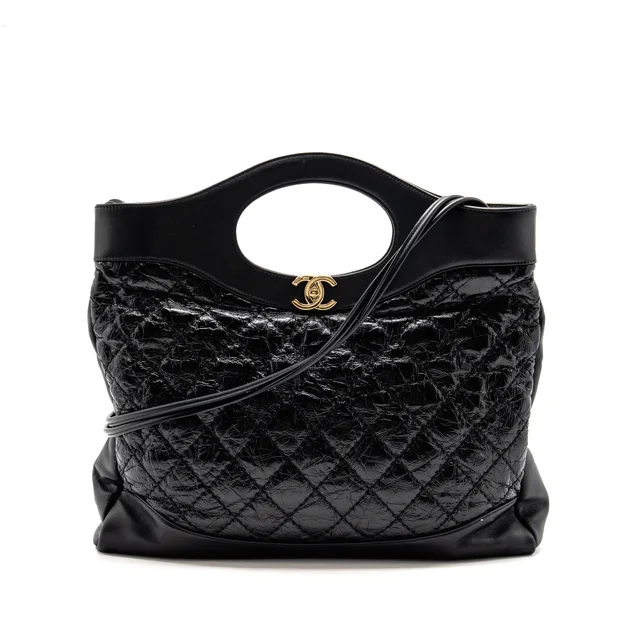 Chanel Large 31 Bag Calfskin Black LGHW in Black Calfskin from EMIER