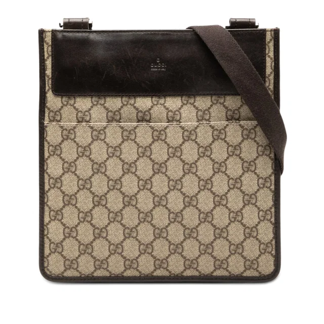 Tan Gucci GG Supreme Crossbody in Brown Coated canvas from Designer Revival