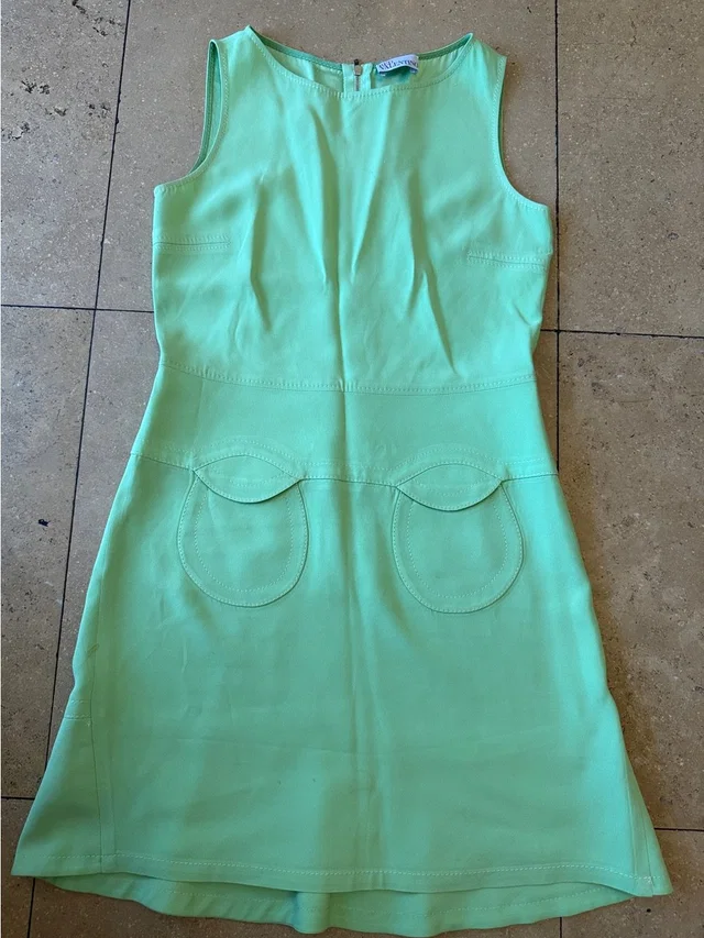 REDValentino Mint Green Sleeveless Mini Dress With Rounded Pocket Flaps in green from Poshmark