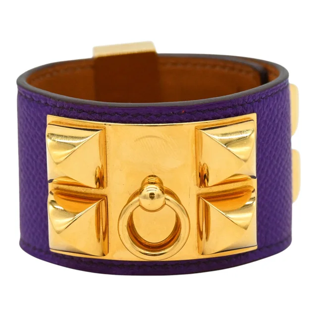 Hermès Purple Collier de Chien Leather Bracelet in Purple Leather from Clotheshorse Anonymous
