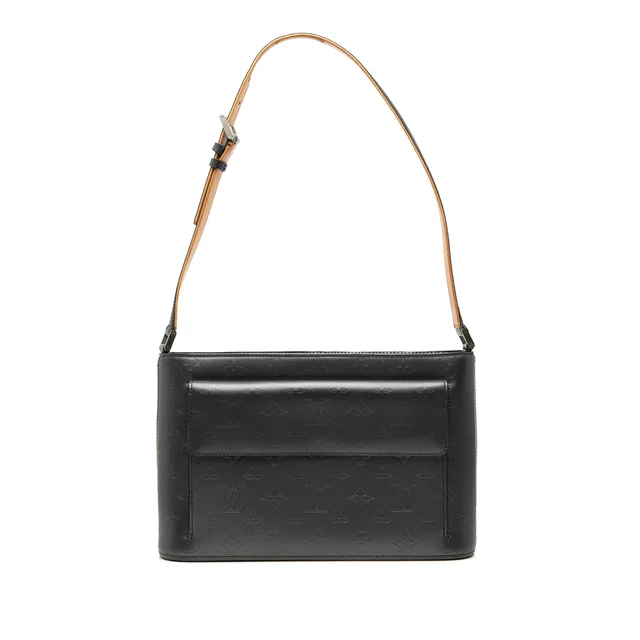 Gray Louis Vuitton Monogram Mat Alston Shoulder Bag in Grey Leather from Designer Revival