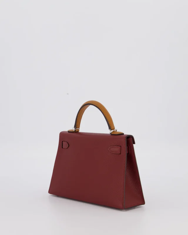 Hermès Mini Kelly II Tricolour 20 Bag in Burgundy Epsom leather from Sellier, photo 8 of 23