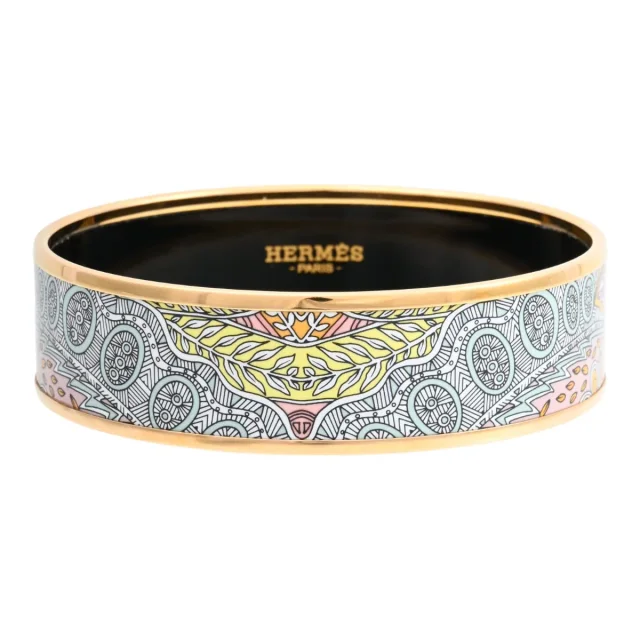 Hermès Email bangle GM Gold/Pink in Pink from VINTAGE QOO TOKYO, photo 4 of 7