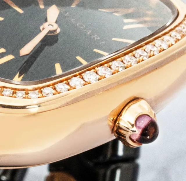 Bvlgari Black Ceramic 18K Rose Gold Diamond Serpenti Spiga Watch in Black Ceramic from HEWI, photo 2 of 5