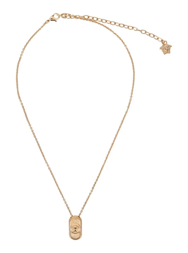 Gold-Colored Necklace with Medusa Head Pendant in Brass for Men, image 1 of 1 from Gaudenzi Boutique