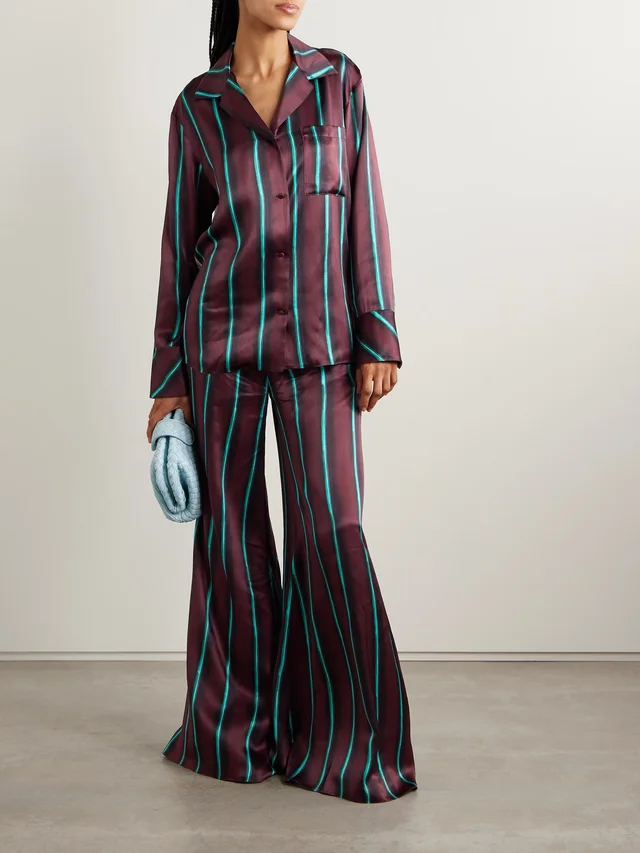 ROKSANDA Arneau striped silk-satin wide-leg pants, photo 2 of 2 from NET-A-PORTER (Canada)