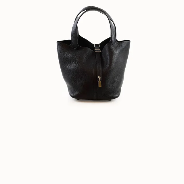 Hermès Picotin 22 Clemence Black - Y Stamp (2020) in Black Clemence leather from The Purse Affair