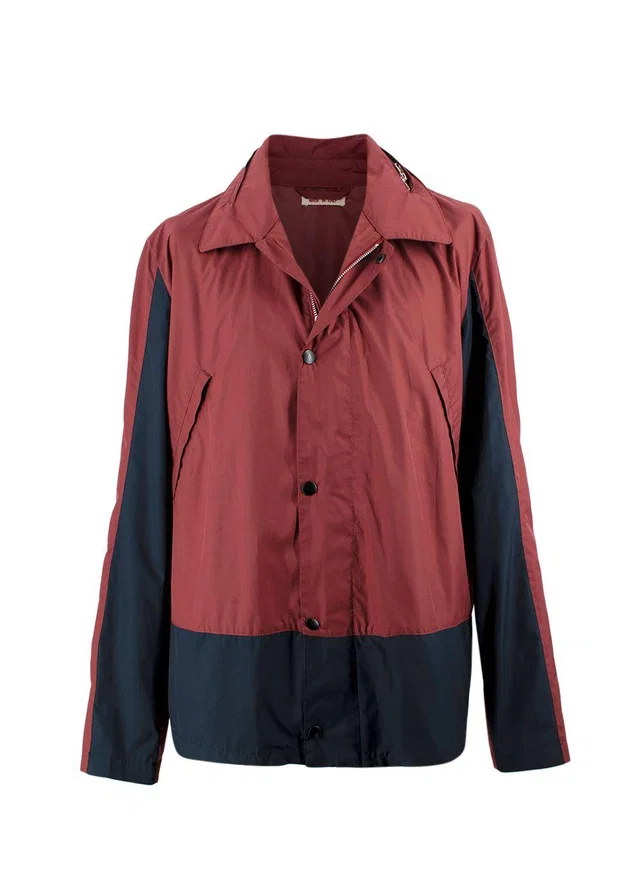 Marni Burgundy Zip Up Windbreaker Jacket in Burgundy from HEWI