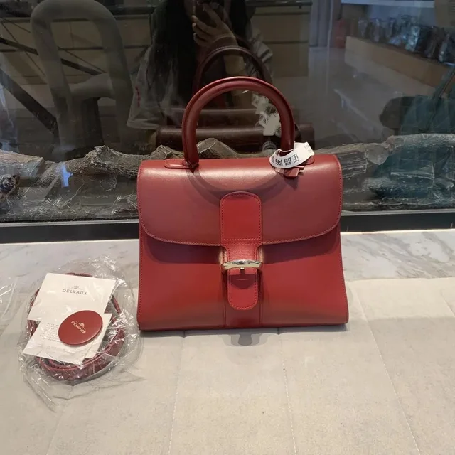 Delvaux Tempete Red Leather Handle Bag Size in red Leather from Grailed