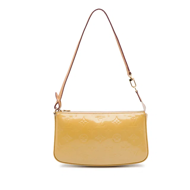 Beige Louis Vuitton Monogram Vernis Pochette Accessoires Shoulder Bag in Beige Leather from Designer Revival